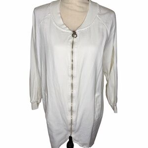 Cream Zip-Front Lightweight Jacket